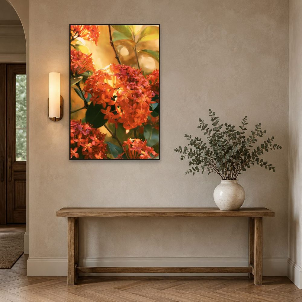 Crimson Ixora — florals art print by Brunelvi — view 3