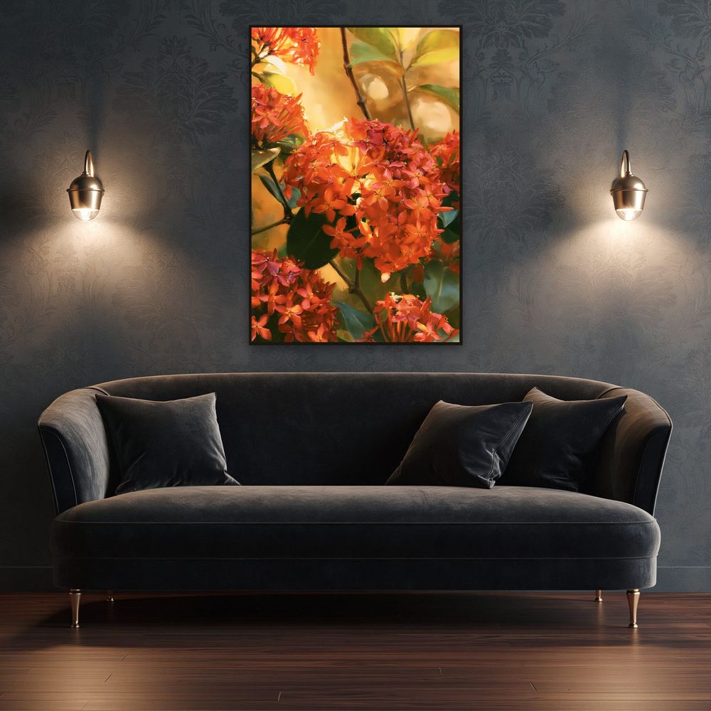 Crimson Ixora — florals art print by Brunelvi — view 4