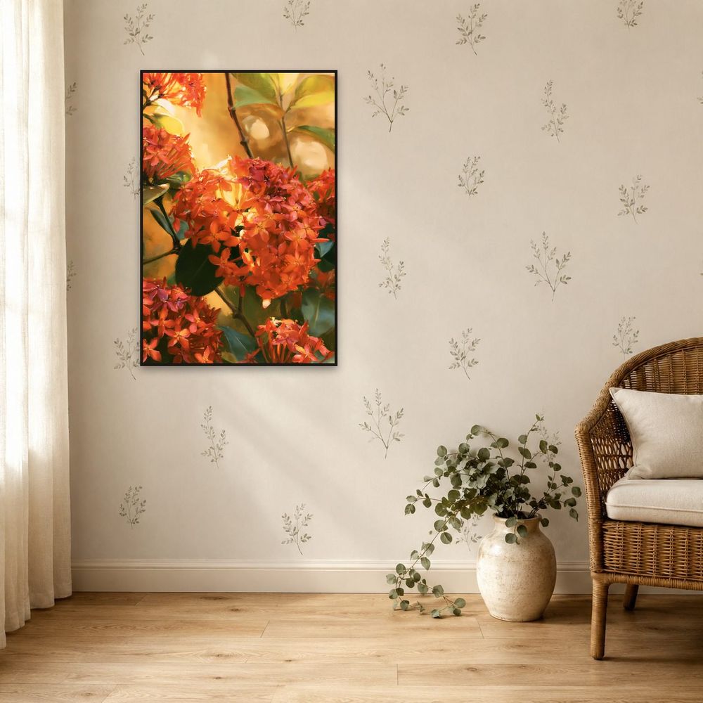 Crimson Ixora — florals art print by Brunelvi — view 5