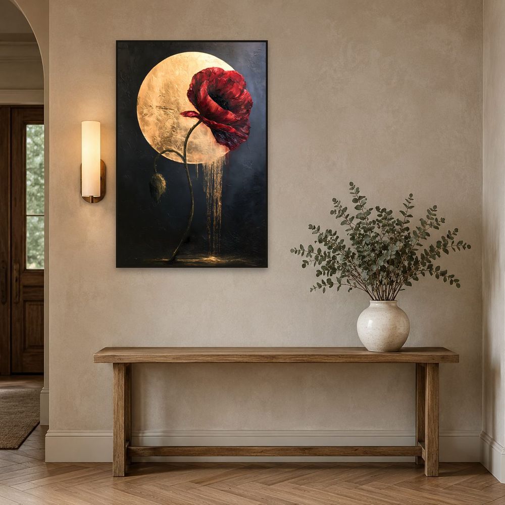 Crimson Moon Poppy — florals wall art print by Brunelvi — view 3