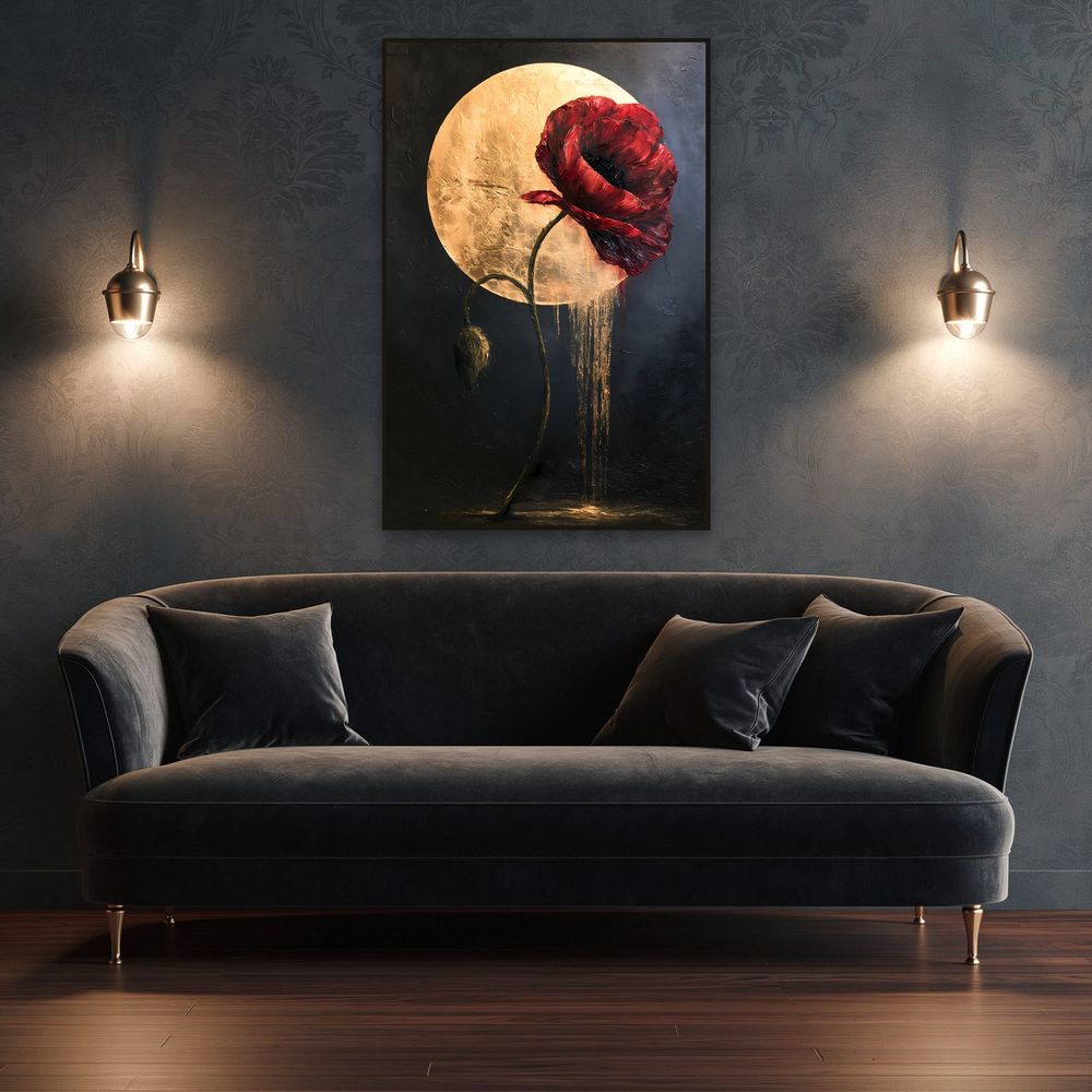 Crimson Moon Poppy — florals wall art print by Brunelvi — view 4