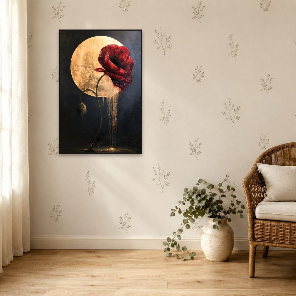 Crimson Moon Poppy — florals wall art print by Brunelvi — view 5