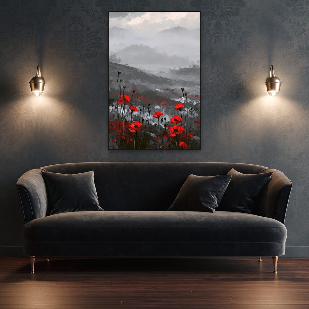 Crimson Poppy Hills — landscapes wall art print by Brunelvi — view 4