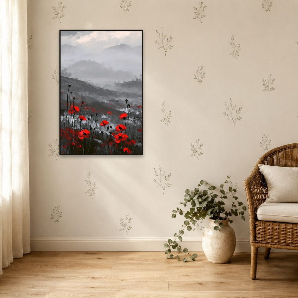 Crimson Poppy Hills — landscapes wall art print by Brunelvi — view 5