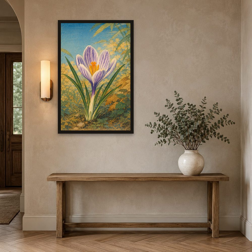 Crocus Woodcut woodcut print wall art by Brunelvi — Ansicht 2