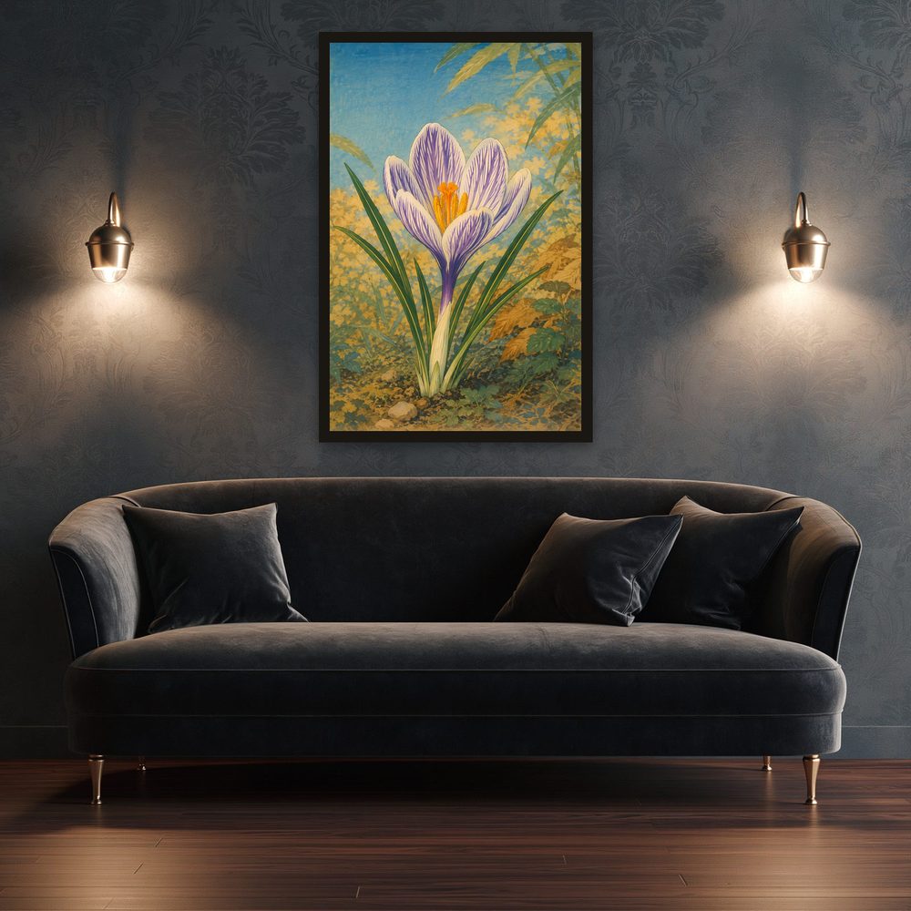 Crocus Woodcut woodcut print wall art by Brunelvi — Ansicht 3