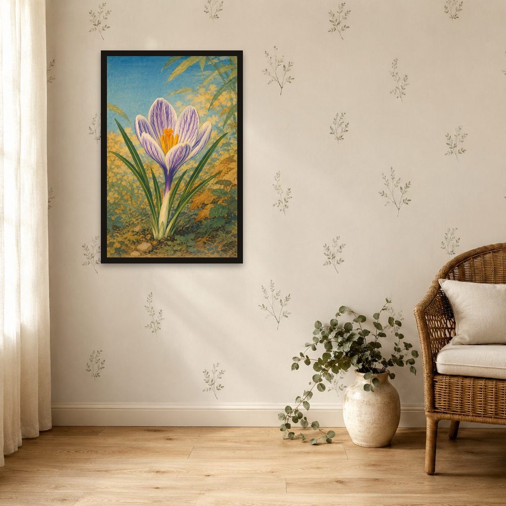 Crocus Woodcut woodcut print wall art by Brunelvi — Ansicht 4