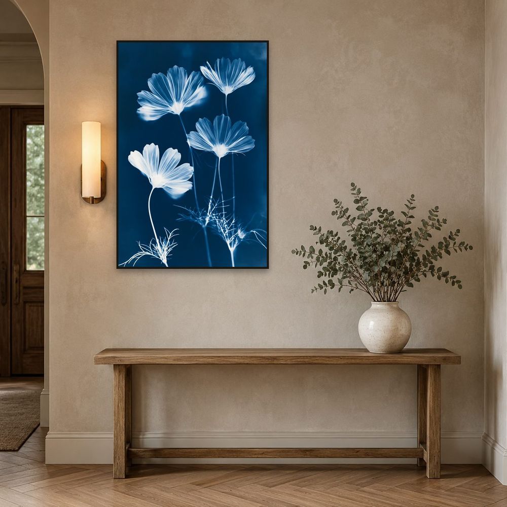 Cyanotype Cosmos — florals wall art print by Brunelvi — view 3