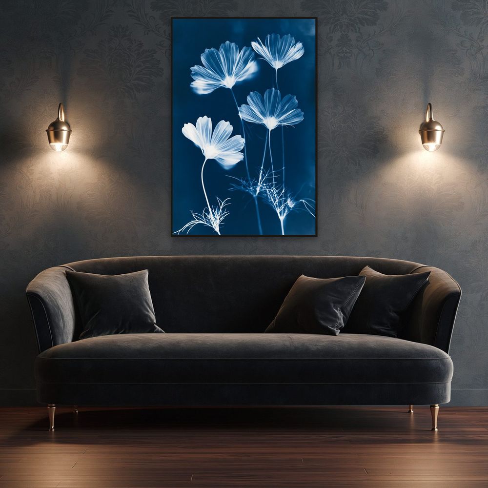 Cyanotype Cosmos — florals wall art print by Brunelvi — view 4