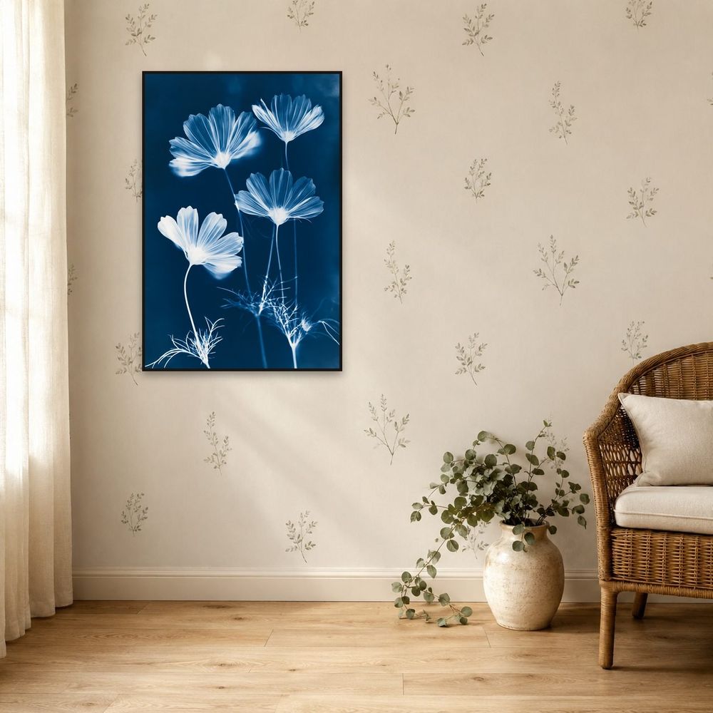 Cyanotype Cosmos — florals wall art print by Brunelvi — view 5