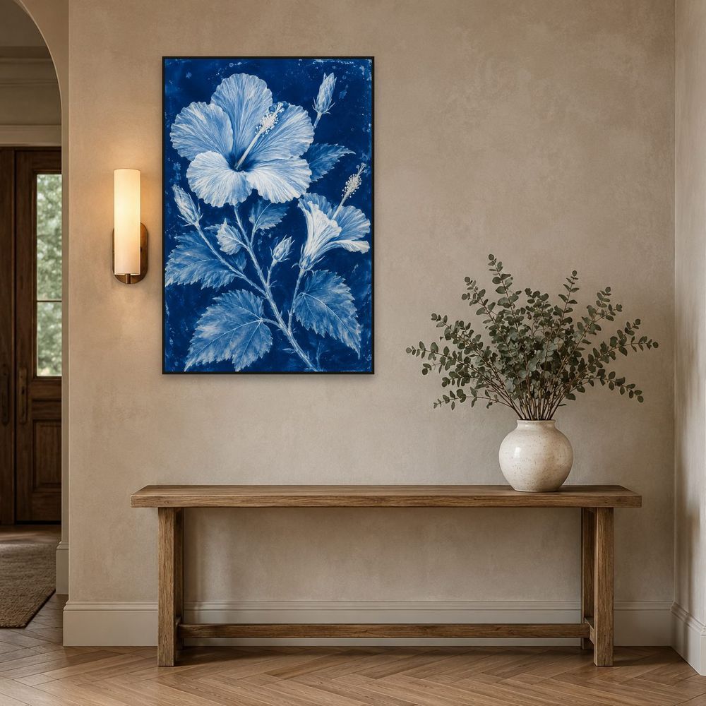 Cyanotype Hibiscus — florals wall art print by Brunelvi — view 3