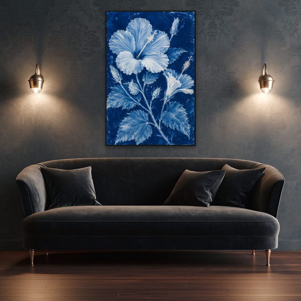 Cyanotype Hibiscus — florals wall art print by Brunelvi — view 4