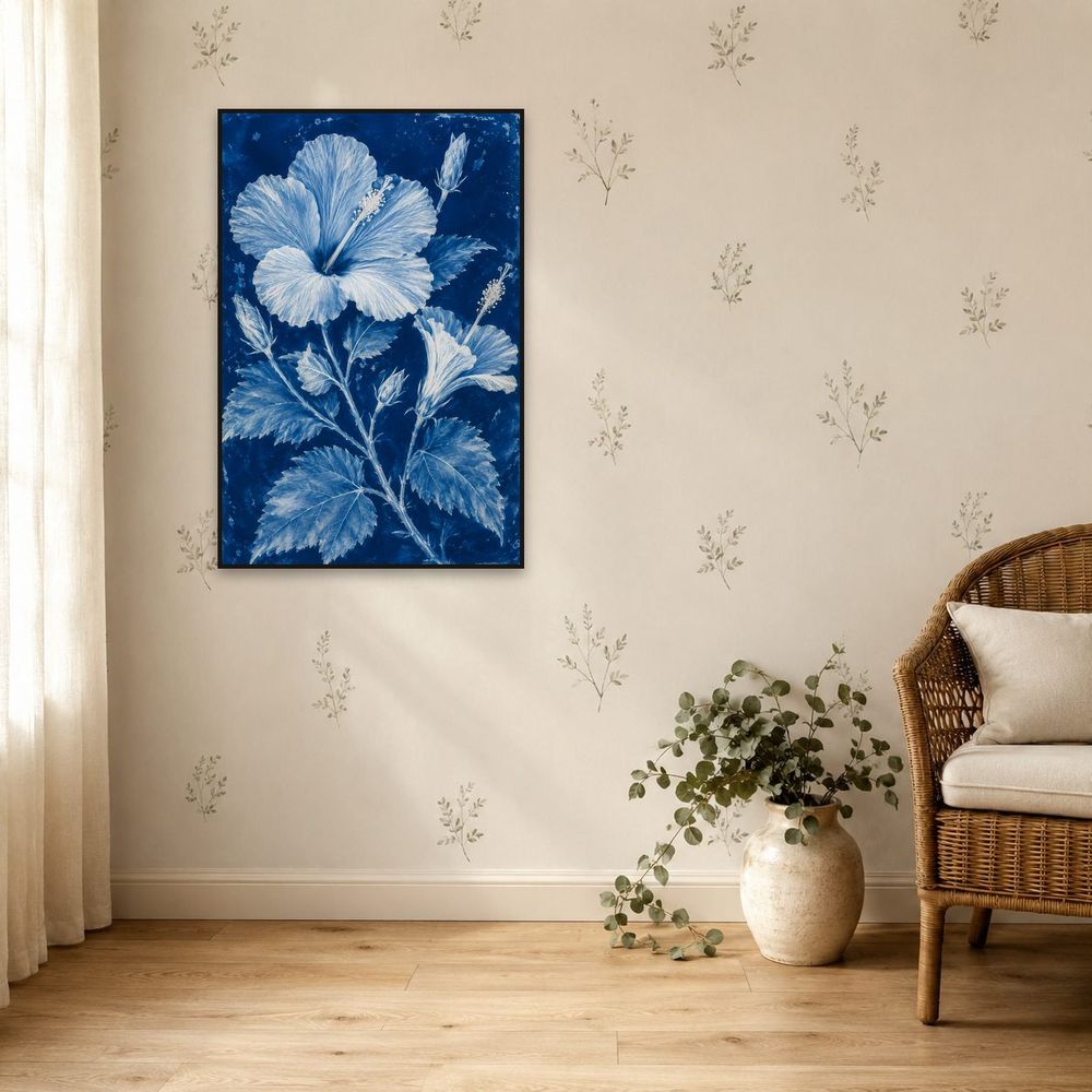 Cyanotype Hibiscus — florals wall art print by Brunelvi — view 5