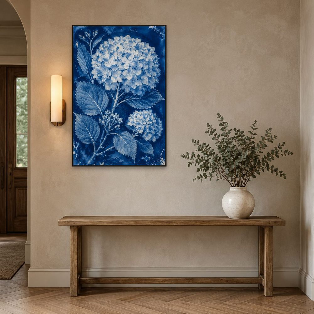 Cyanotype Hydrangea — florals wall art print by Brunelvi — view 3