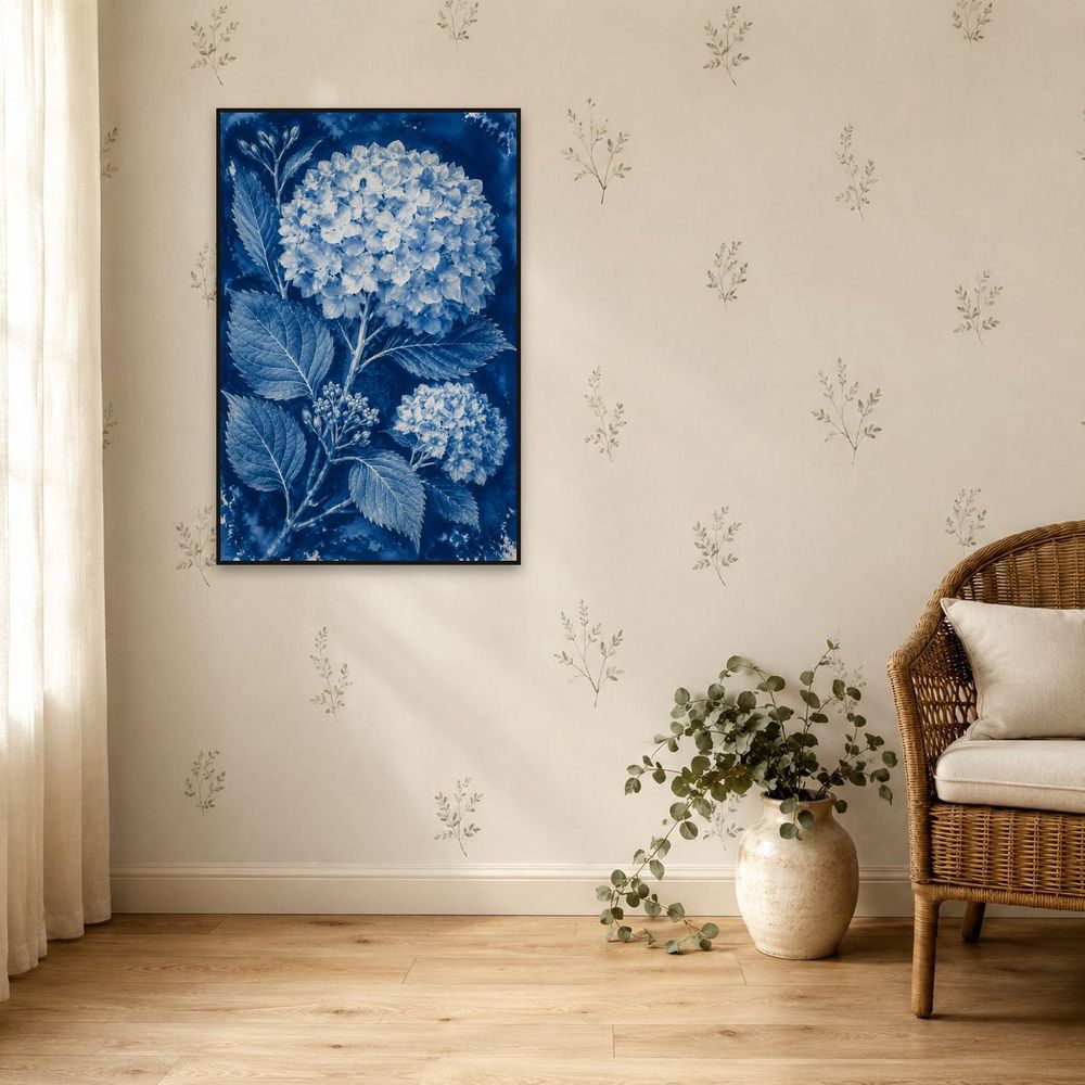 Cyanotype Hydrangea — florals wall art print by Brunelvi — view 5