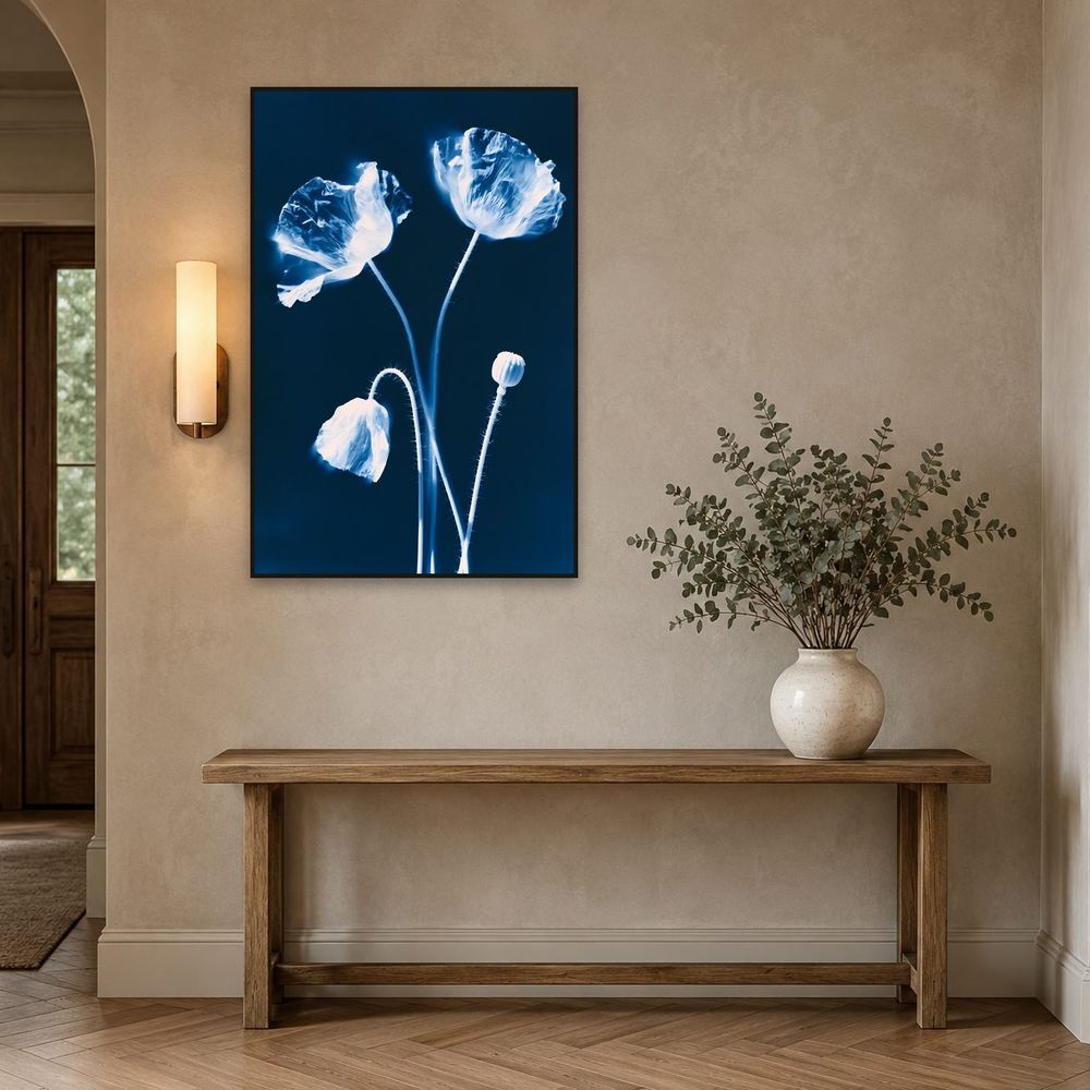 Cyanotype Poppies — florals wall art print by Brunelvi — view 3