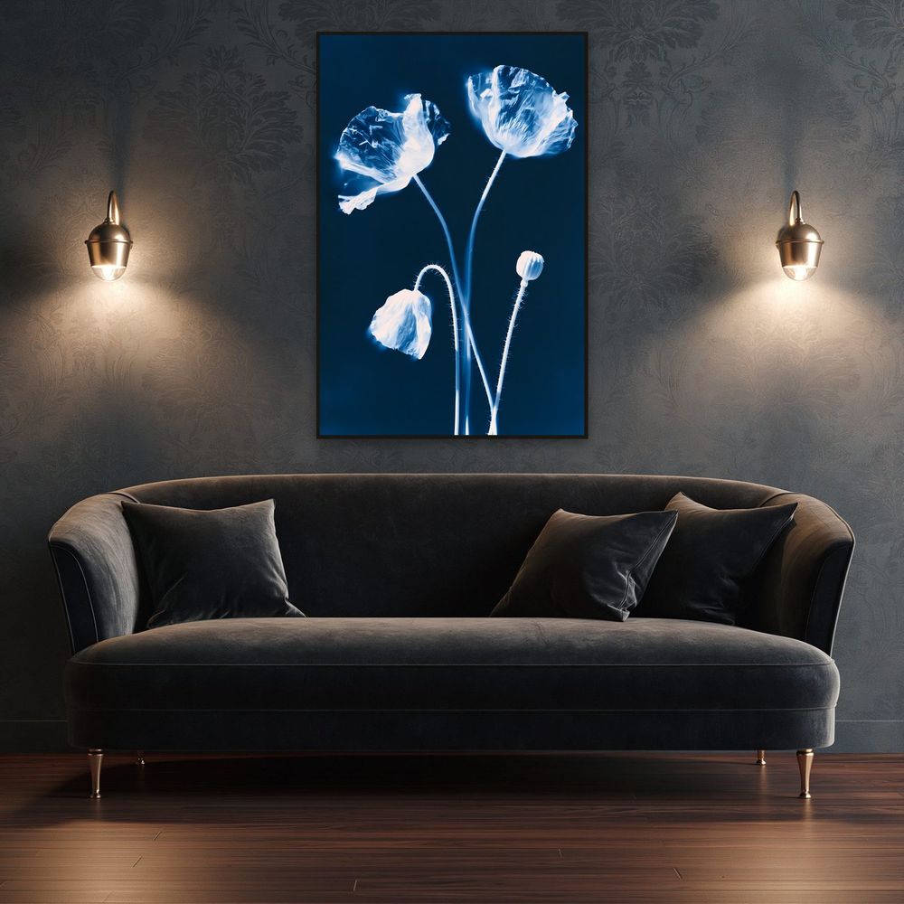 Cyanotype Poppies — florals wall art print by Brunelvi — view 4
