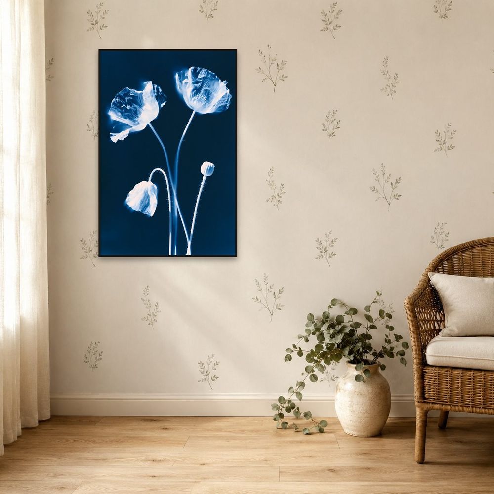 Cyanotype Poppies — florals wall art print by Brunelvi — view 5