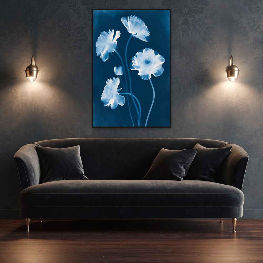 Cyanotype Ranunculus — florals wall art print by Brunelvi — view 4