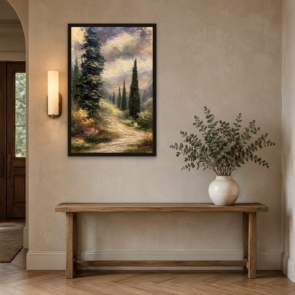 Cypress Path impasto oil painting wall art by Brunelvi — Ansicht 2
