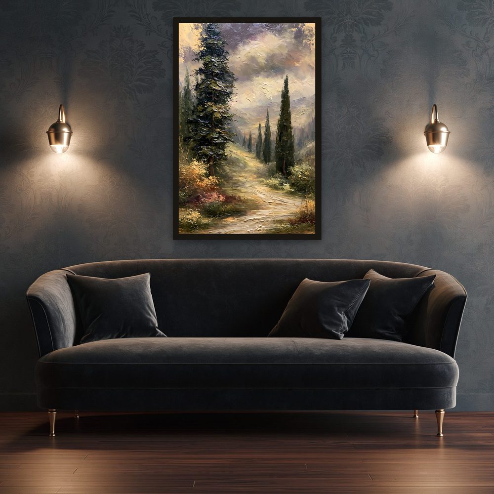 Cypress Path impasto oil painting wall art by Brunelvi — Ansicht 3