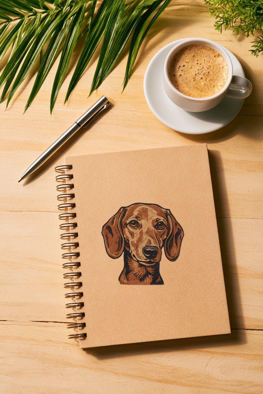Dachshund Linocut Clipart — animal clipart clipart by Brunelvi — view 4