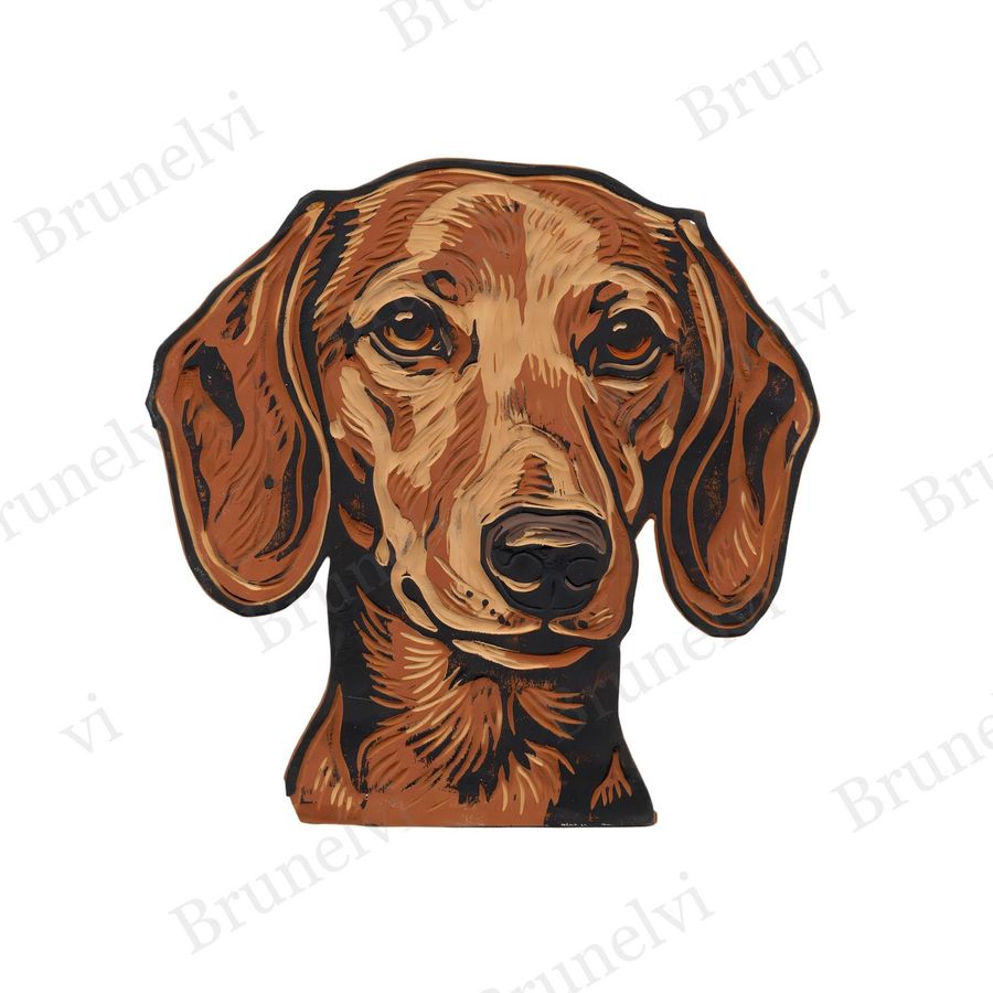 Dachshund Linocut Clipart — animal clipart clipart by Brunelvi