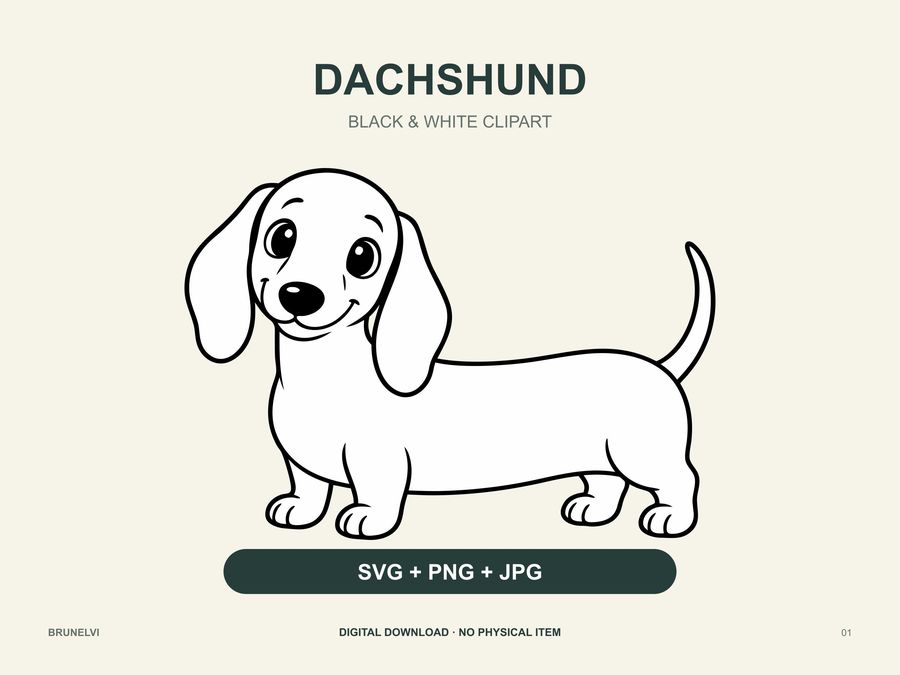 Dachshund SVG — clipart svg+png+jpg clipart by Brunelvi