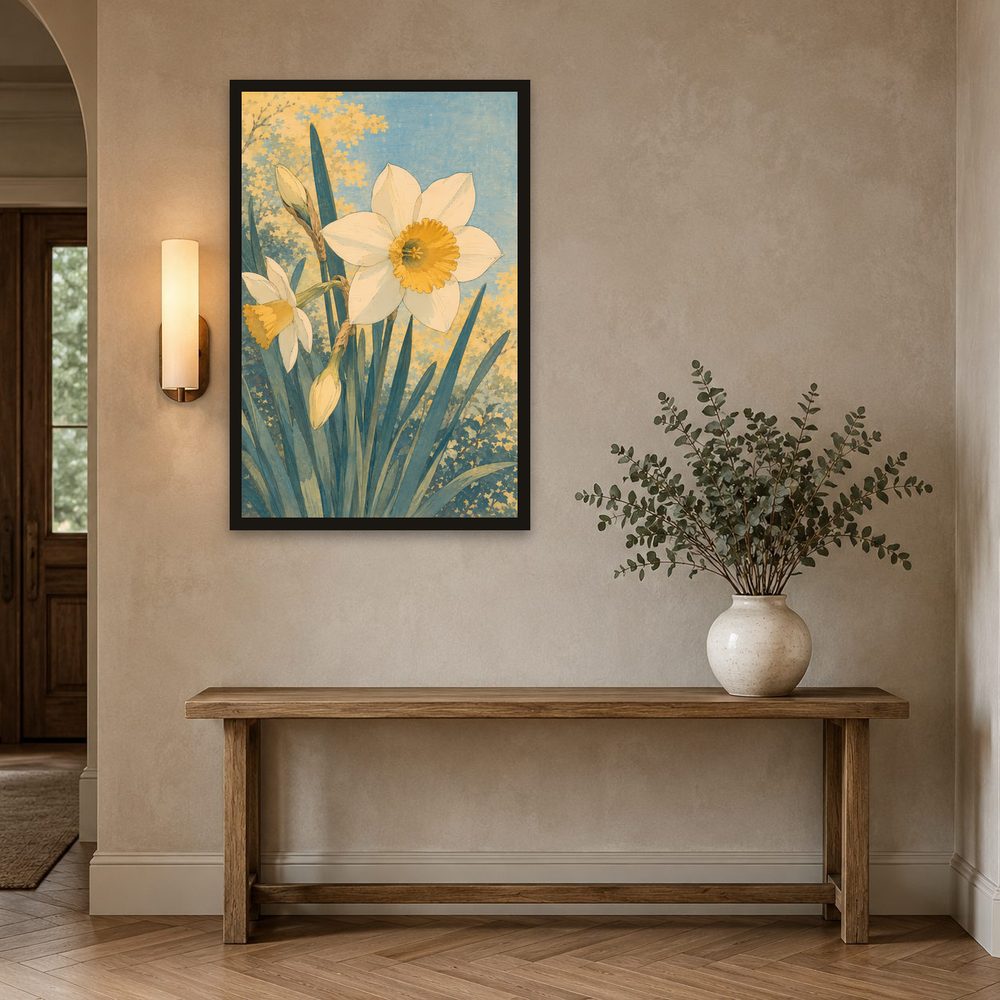 Daffodil Woodcut woodcut print wall art by Brunelvi — Ansicht 2