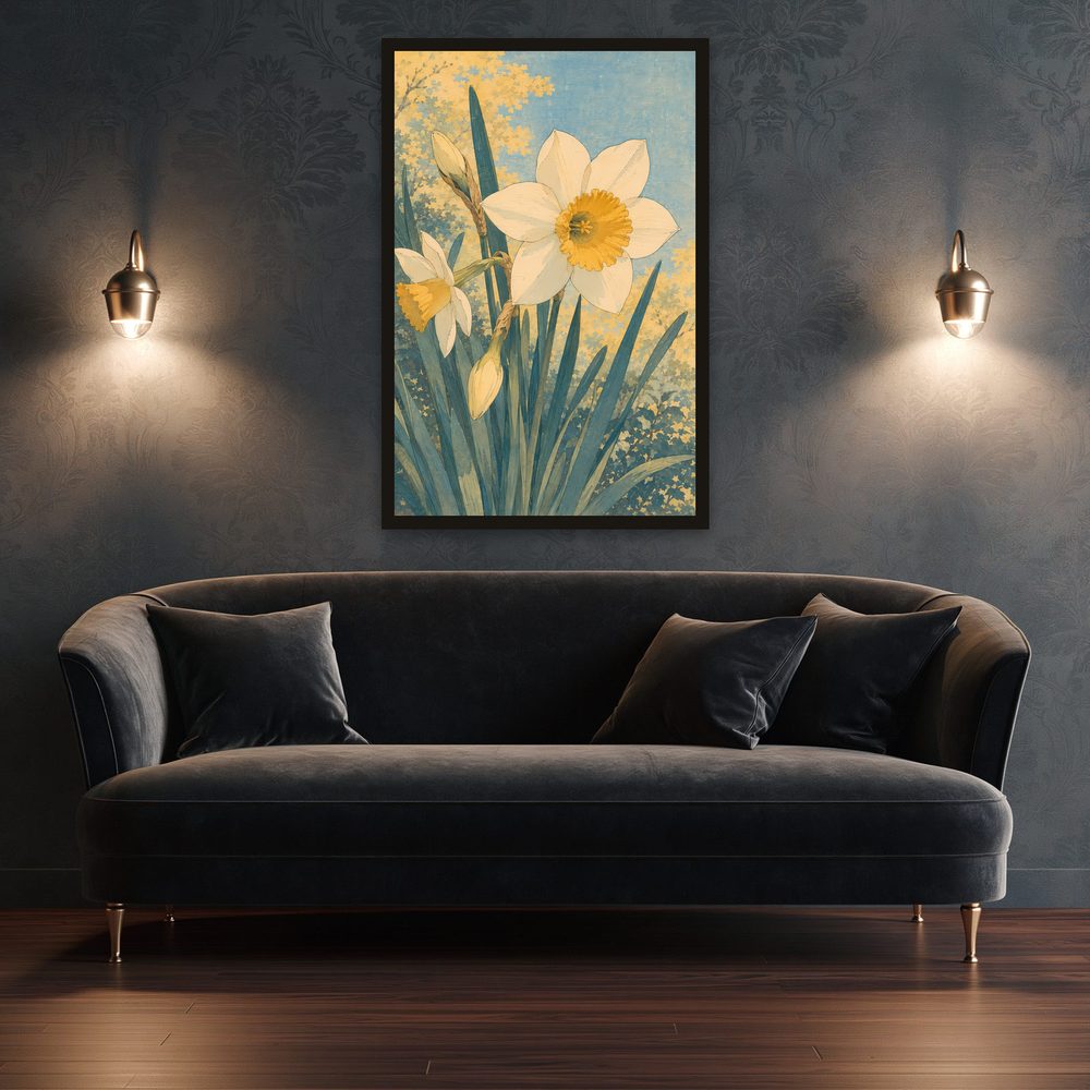 Daffodil Woodcut woodcut print wall art by Brunelvi — Ansicht 3