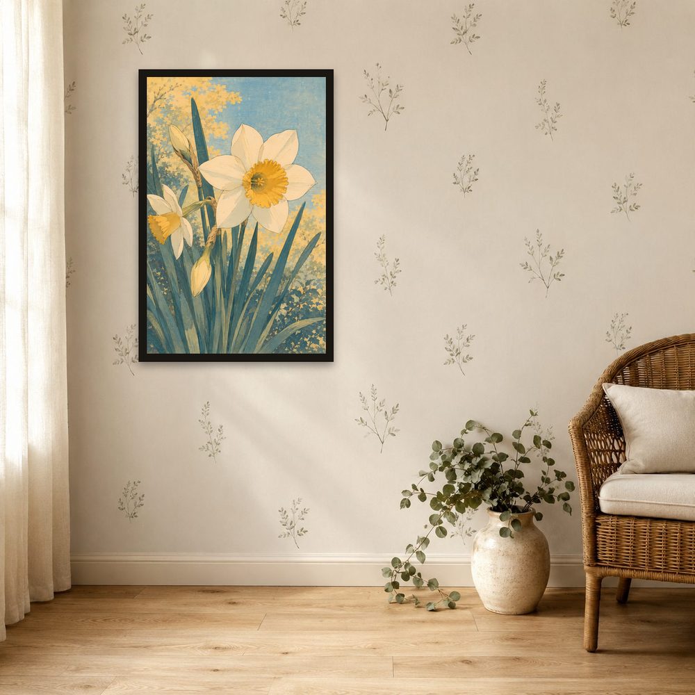 Daffodil Woodcut woodcut print wall art by Brunelvi — Ansicht 4