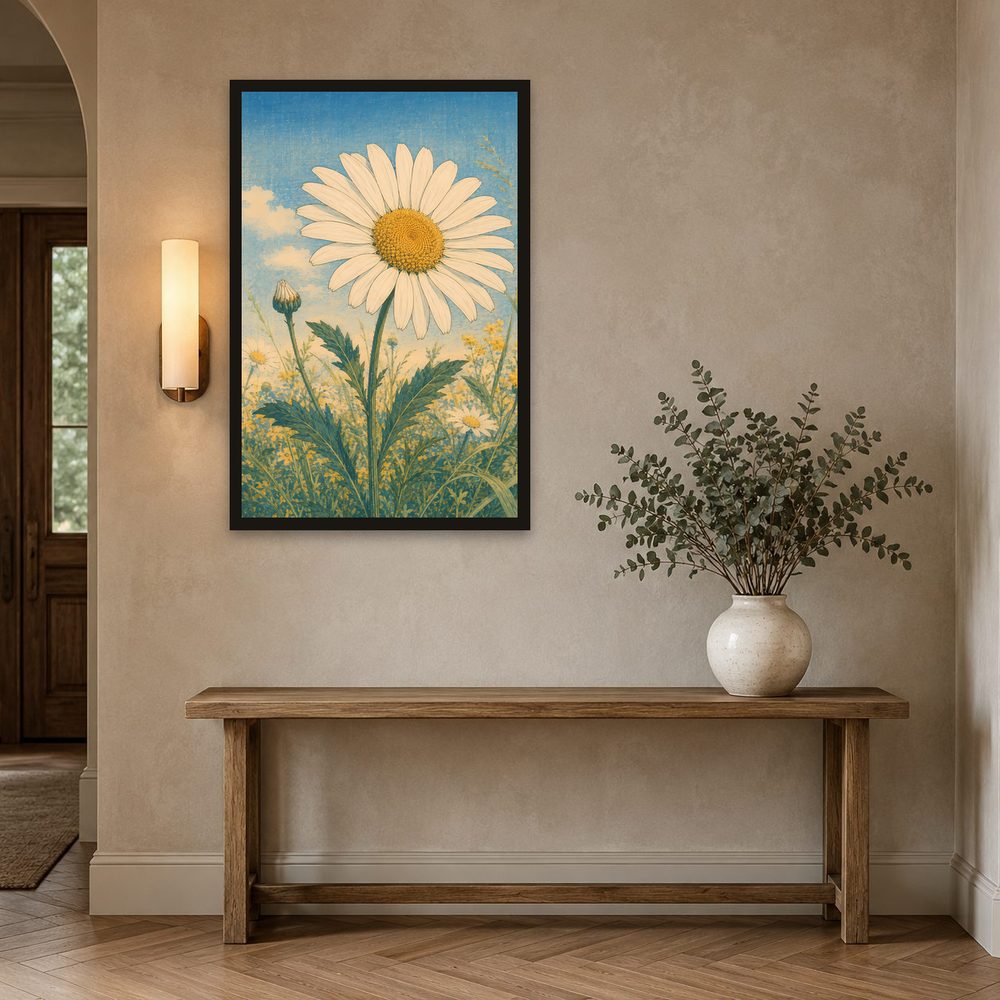 Daisy Woodcut woodcut print wall art by Brunelvi — Ansicht 2