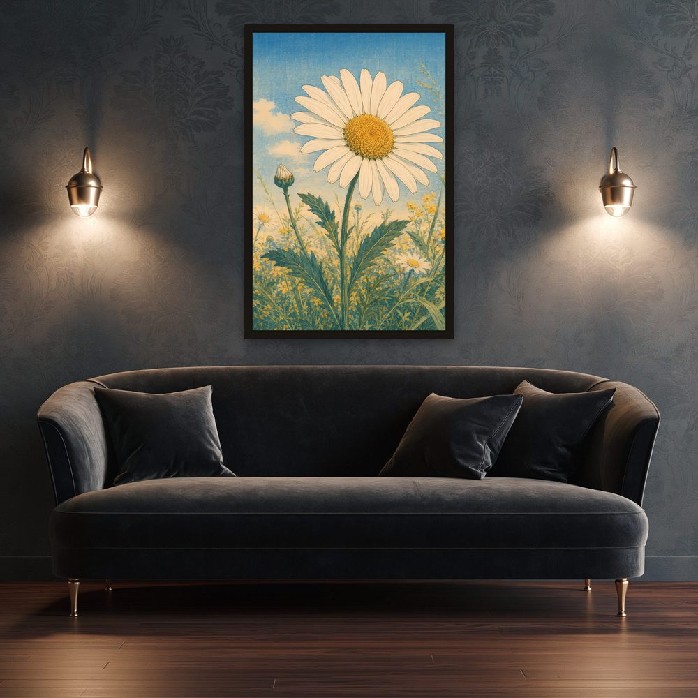 Daisy Woodcut woodcut print wall art by Brunelvi — Ansicht 3