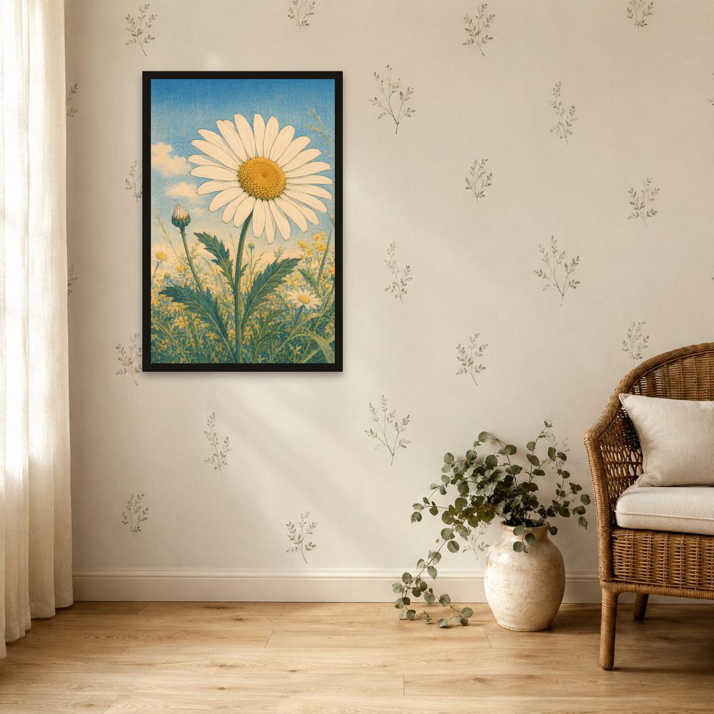 Daisy Woodcut woodcut print wall art by Brunelvi — Ansicht 4
