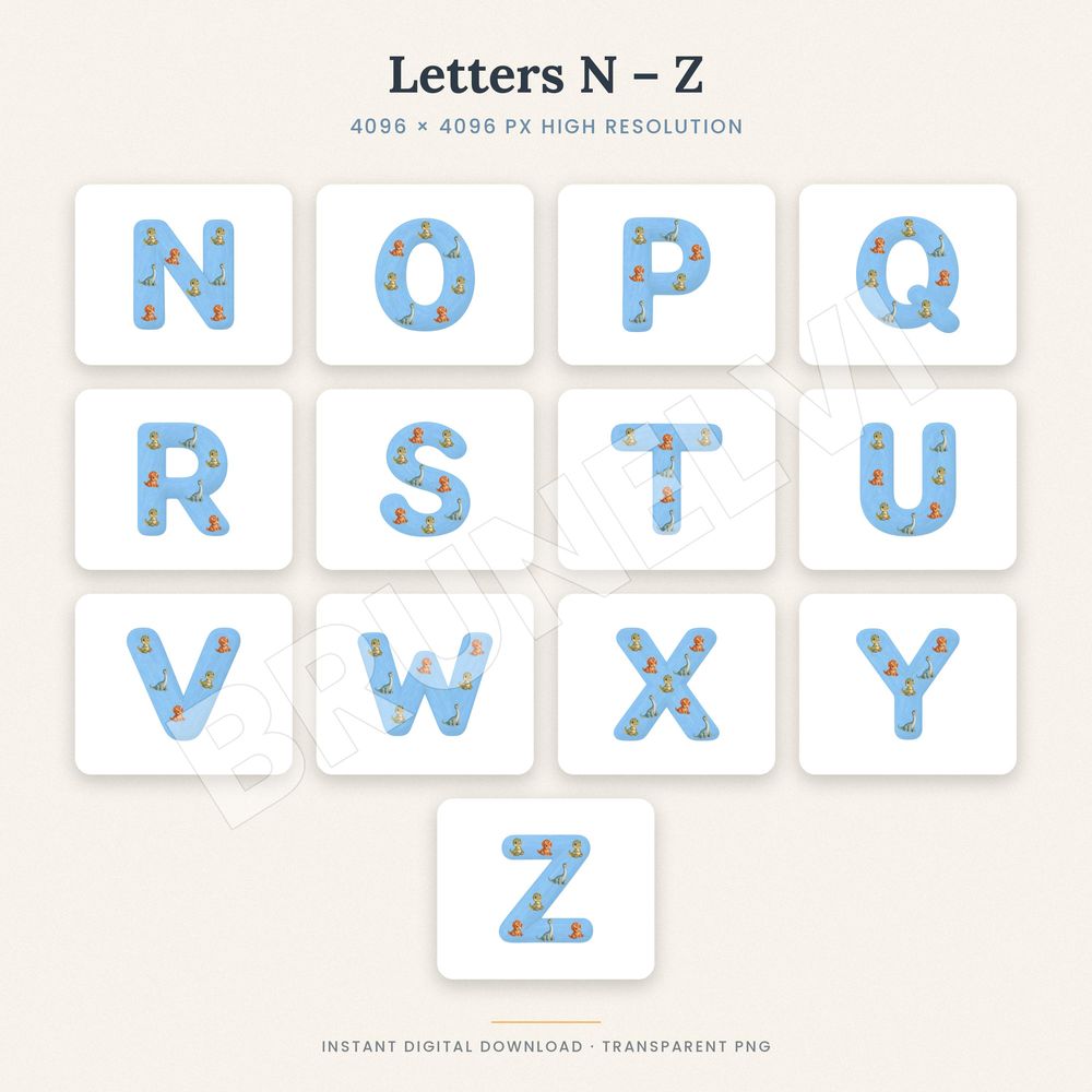 Dinosaur Alphabet PNG — alphabet letter pngs clipart by Brunelvi — view 5