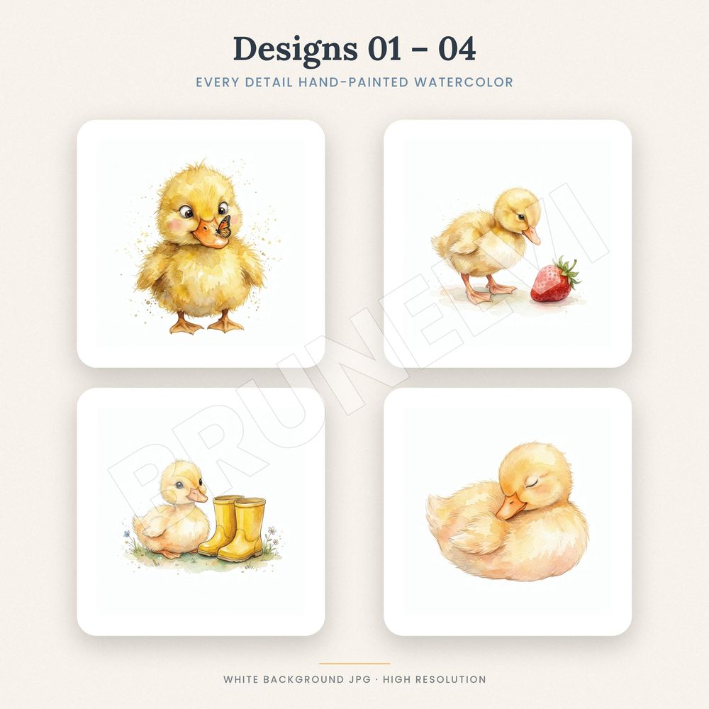 Duckling Clipart Bundle — jpg bundles (white bg) clipart by Brunelvi — view 3