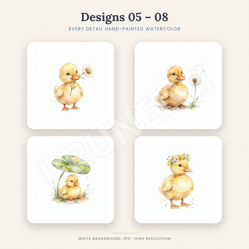 Duckling Clipart Bundle — jpg bundles (white bg) clipart by Brunelvi — view 4