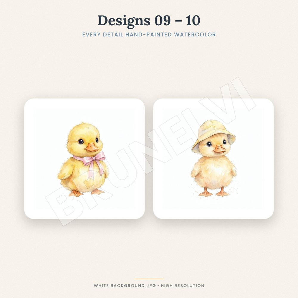 Duckling Clipart Bundle — jpg bundles (white bg) clipart by Brunelvi — view 5