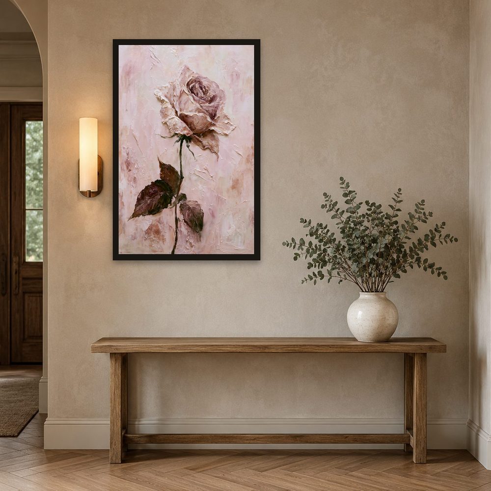 Dusty Rose impasto oil painting wall art by Brunelvi — Ansicht 2