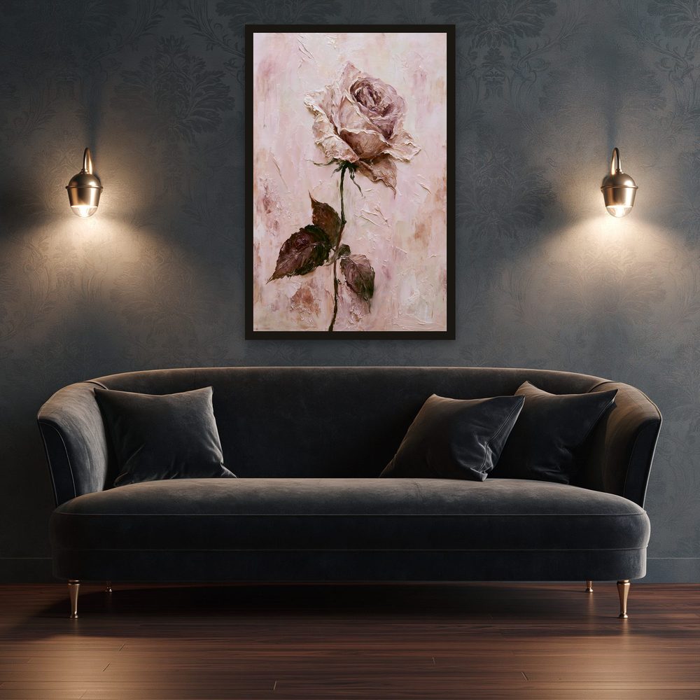 Dusty Rose impasto oil painting wall art by Brunelvi — Ansicht 3