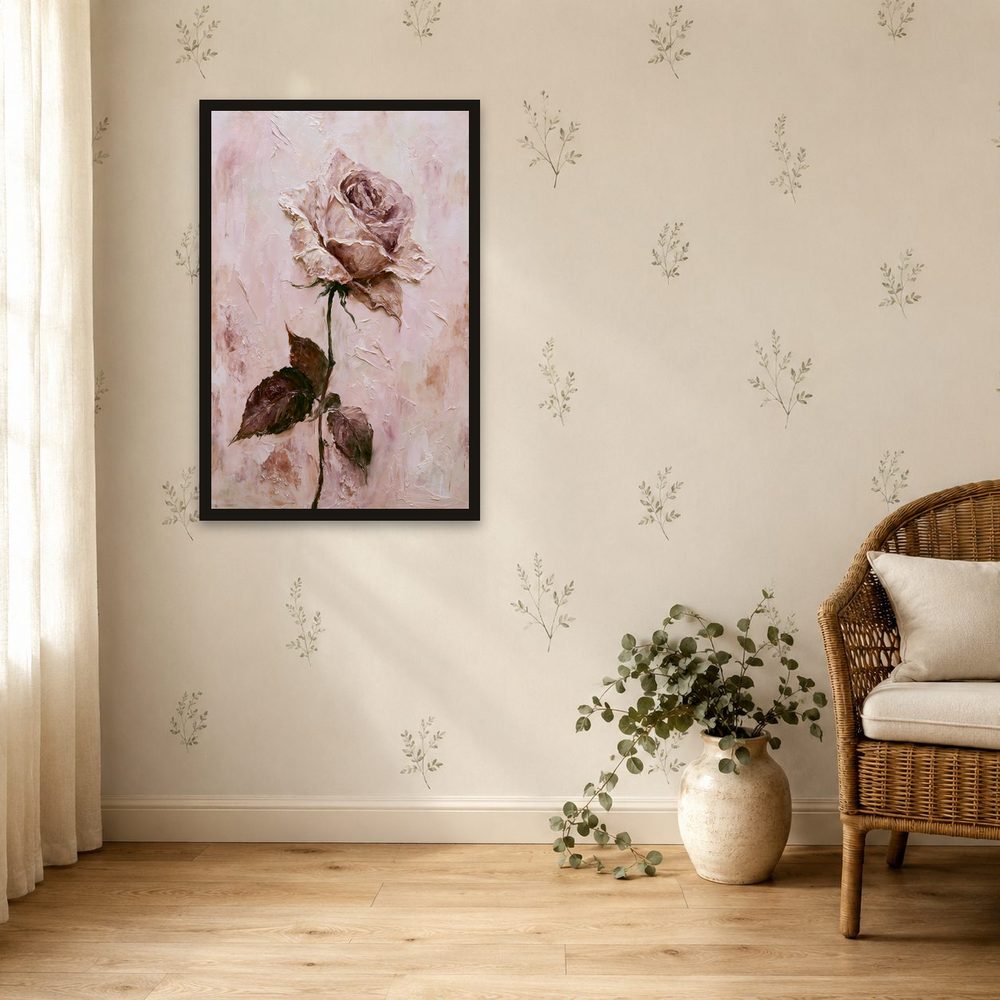 Dusty Rose impasto oil painting wall art by Brunelvi — Ansicht 4
