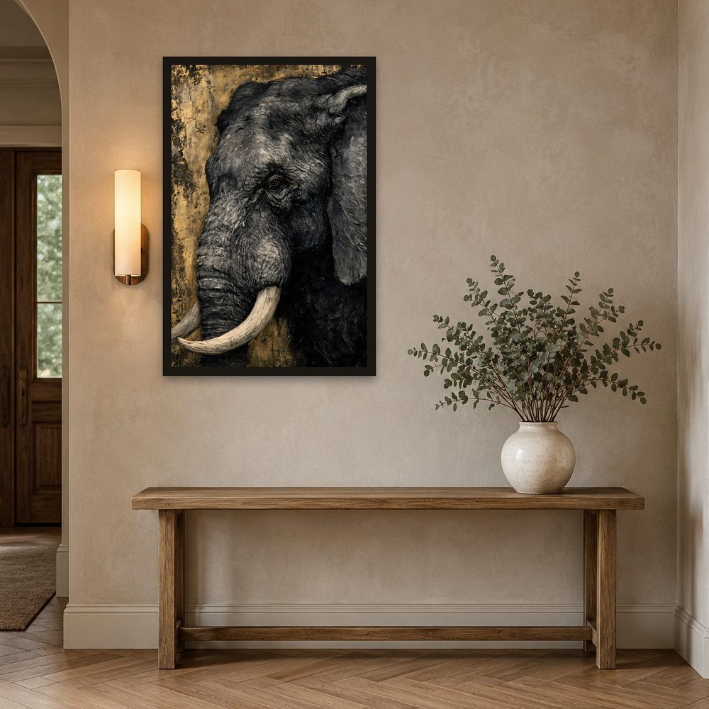 Elephant impasto oil painting wall art by Brunelvi — Ansicht 2