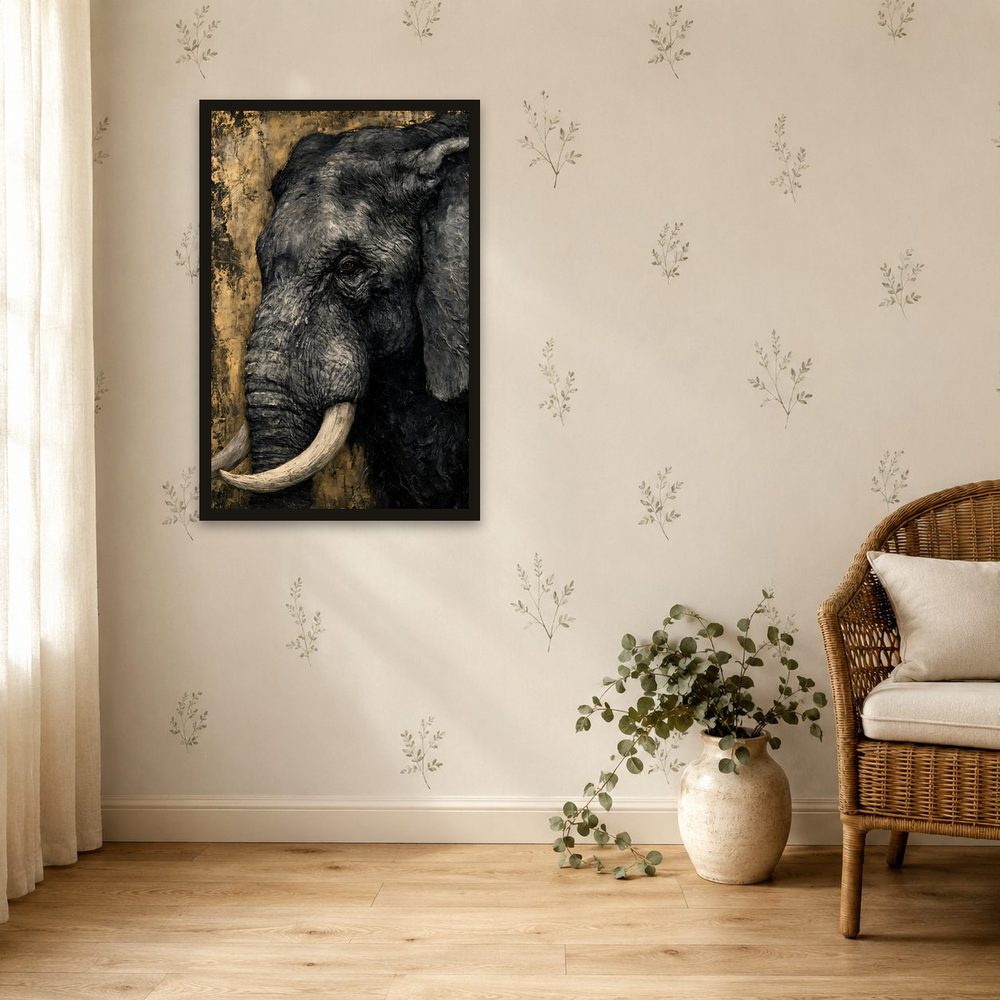 Elephant impasto oil painting wall art by Brunelvi — Ansicht 4