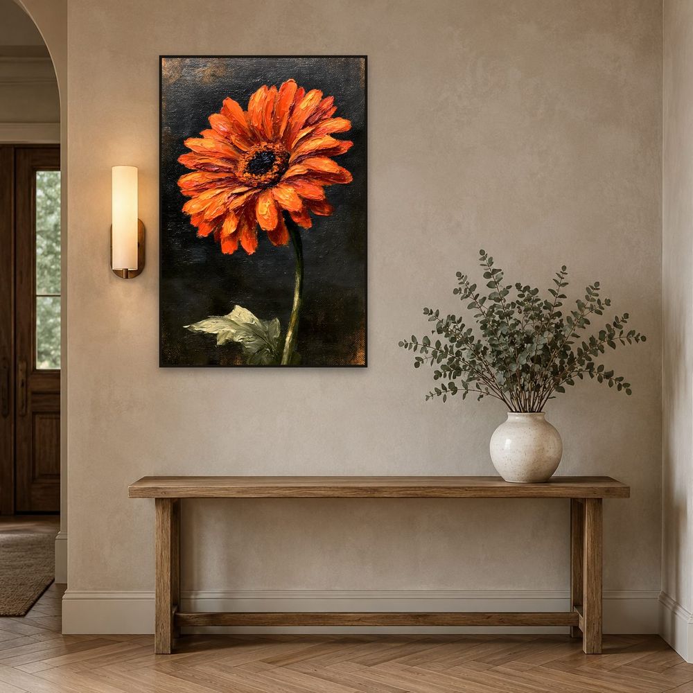 Ember Gerbera Daisy — florals wall art print by Brunelvi — view 3
