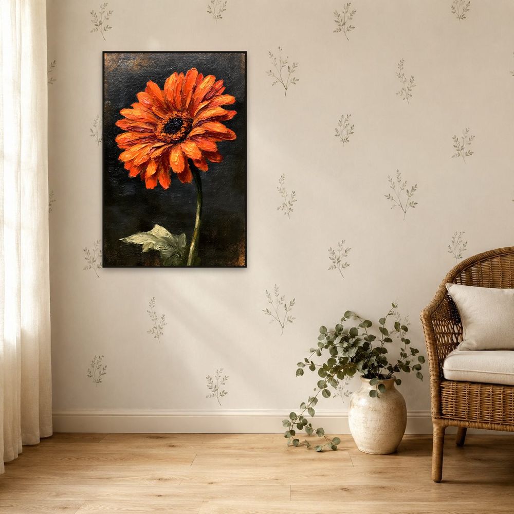 Ember Gerbera Daisy — florals wall art print by Brunelvi — view 5