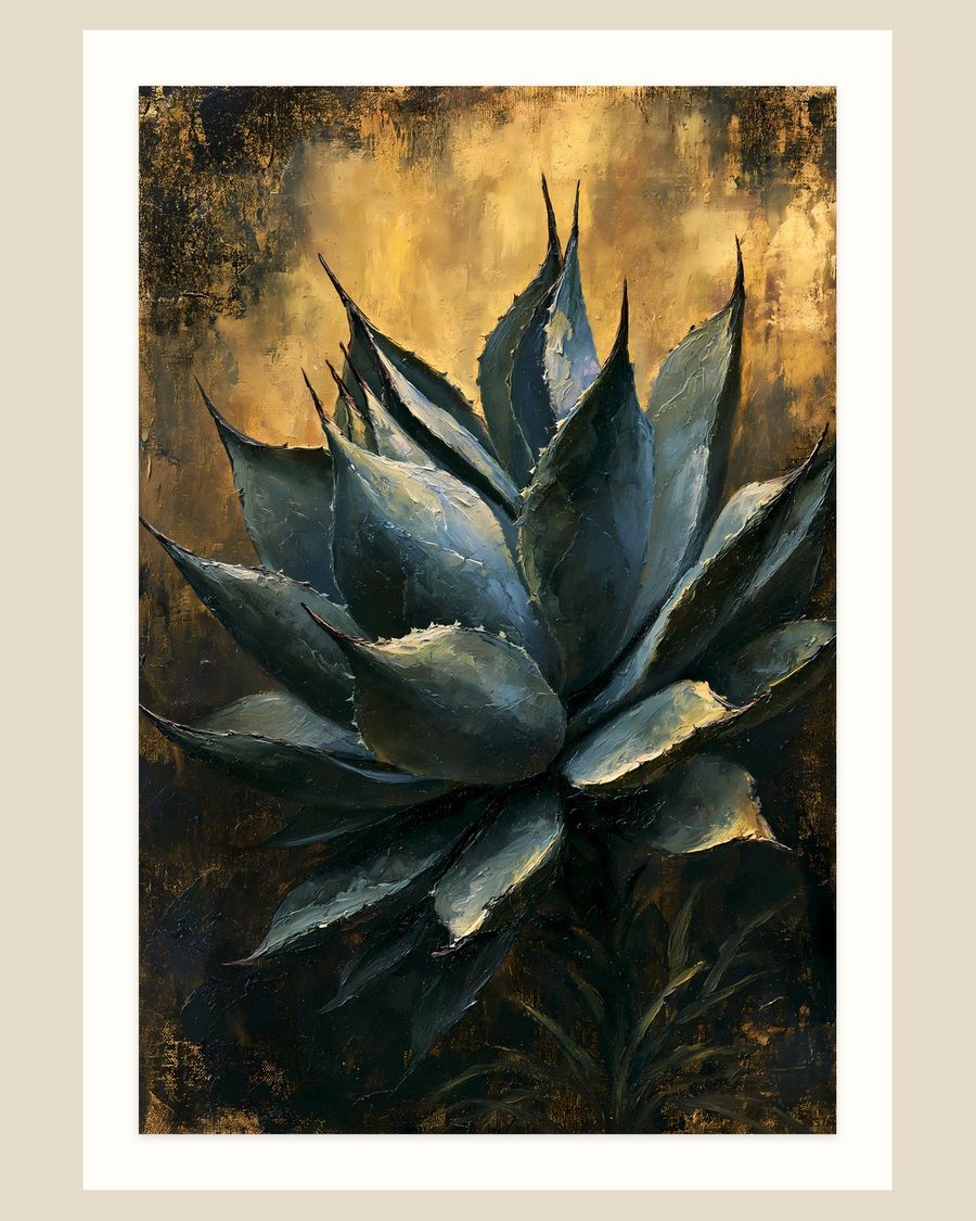 Emerald Agave Rosette — florals art print by Brunelvi