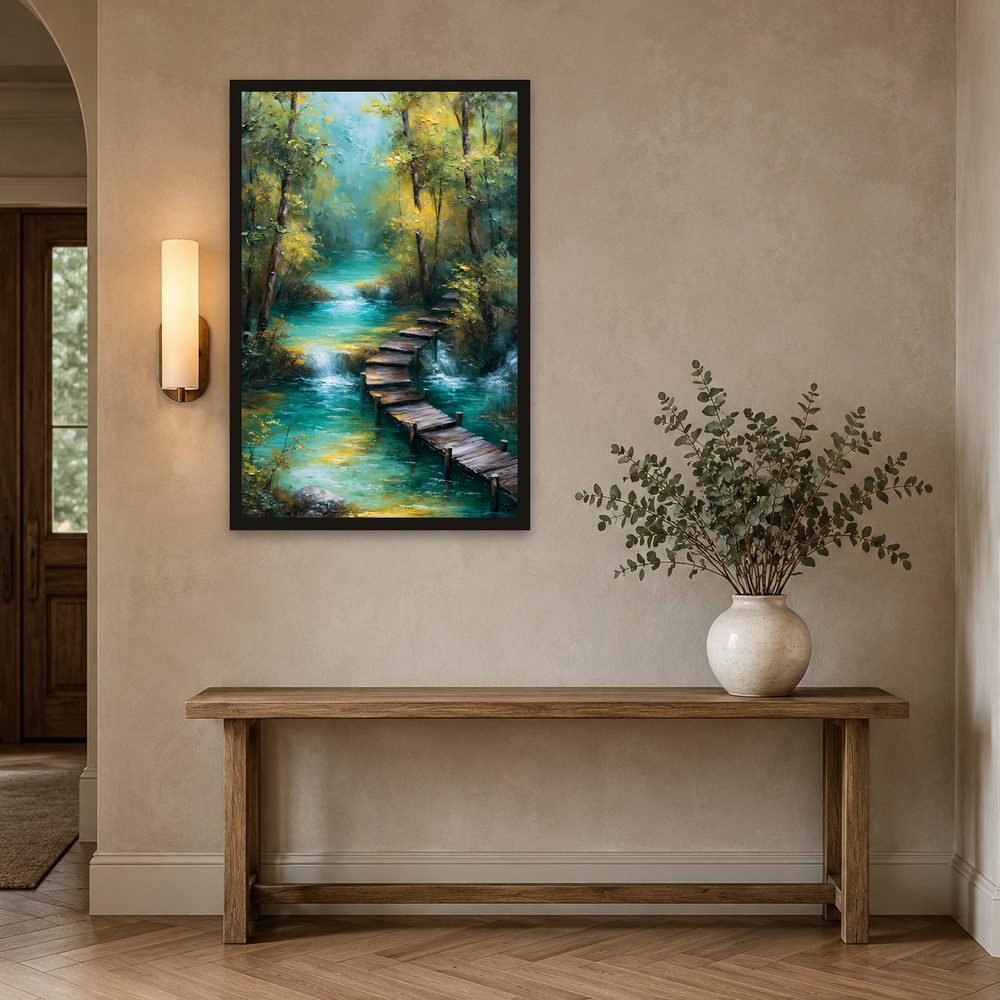Emerald Stream impasto oil painting wall art by Brunelvi — Ansicht 2
