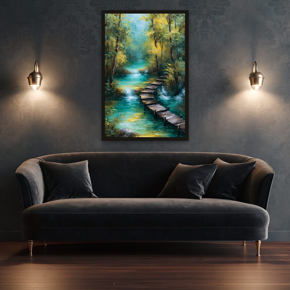 Emerald Stream impasto oil painting wall art by Brunelvi — Ansicht 3