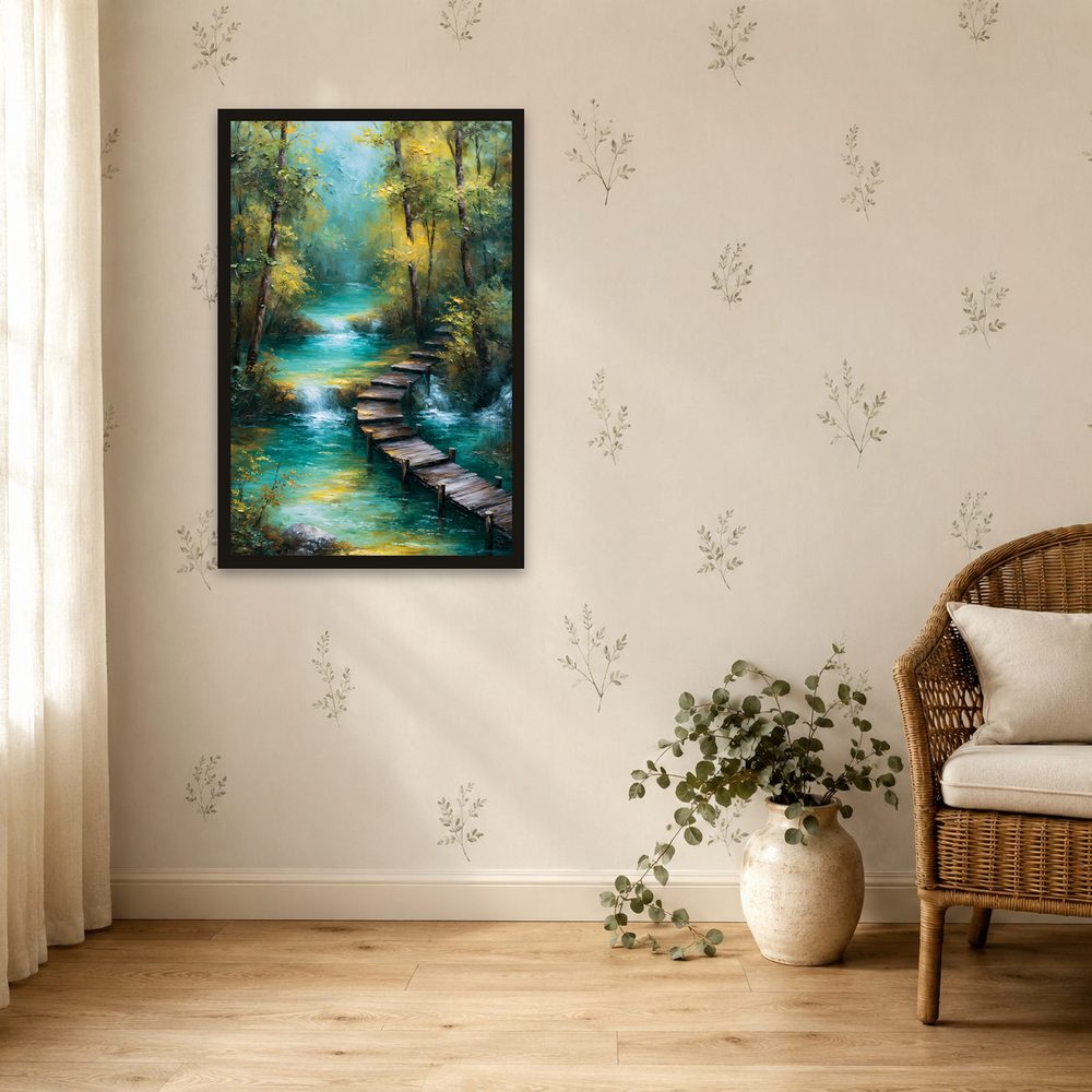 Emerald Stream impasto oil painting wall art by Brunelvi — Ansicht 4