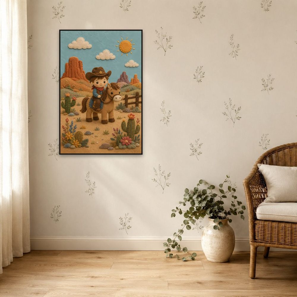 Felt Cowboy Pony — kids & nursery art print by Brunelvi — view 5